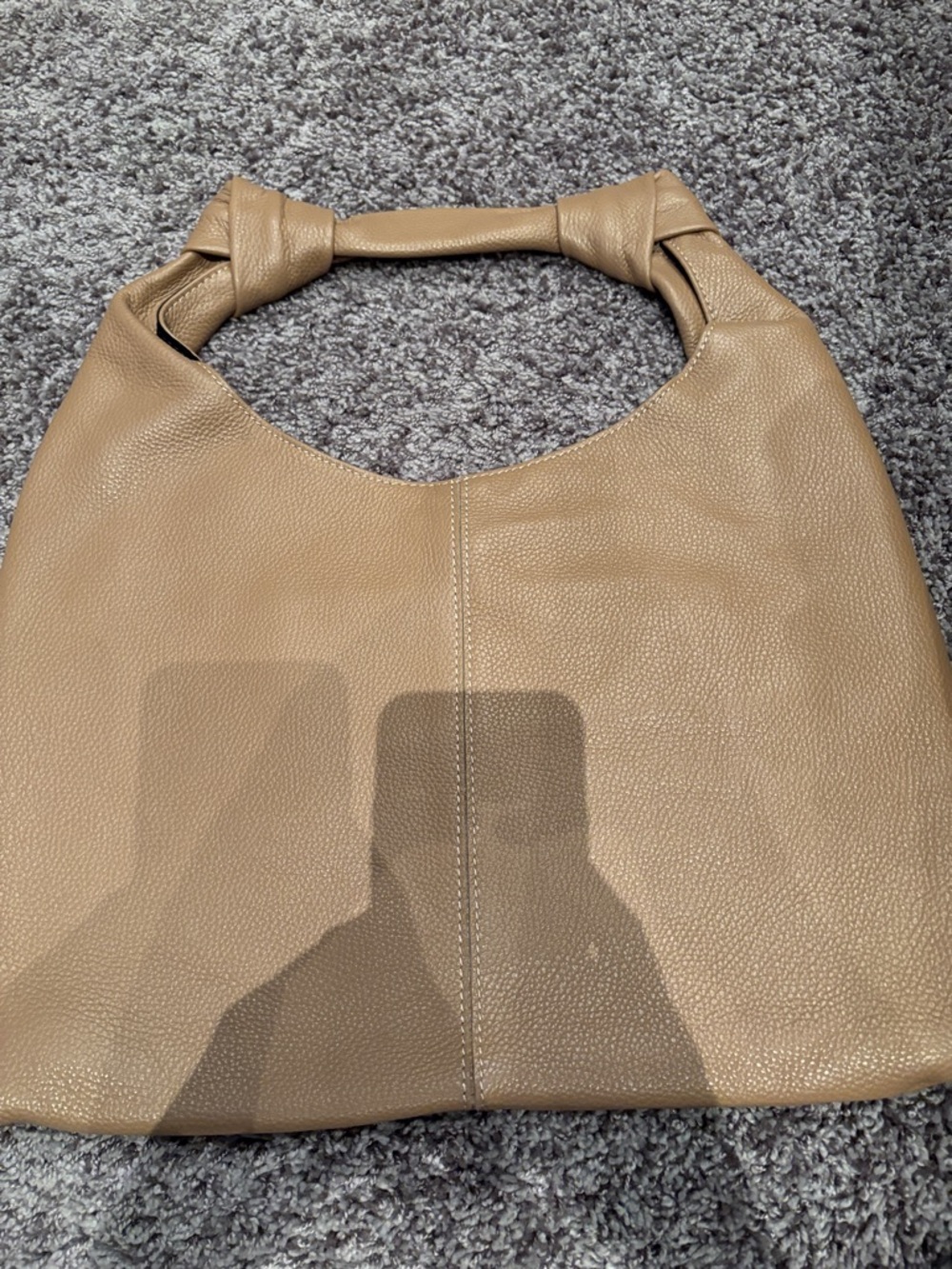 Taupe Knot-Handle Shoulder Bag for Women